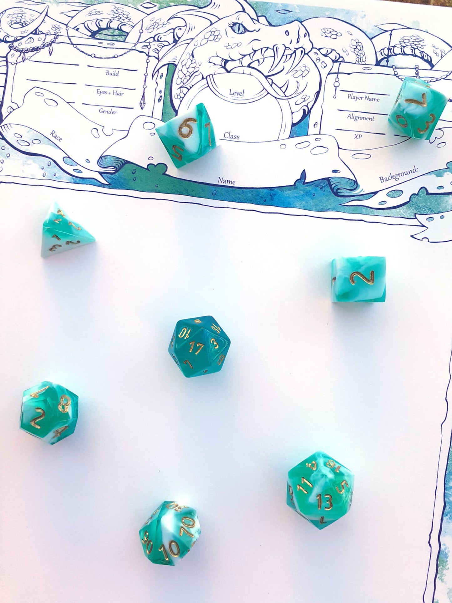 Undertow Character Sheets - D&D 5e + Give away a Mystery Dice Set