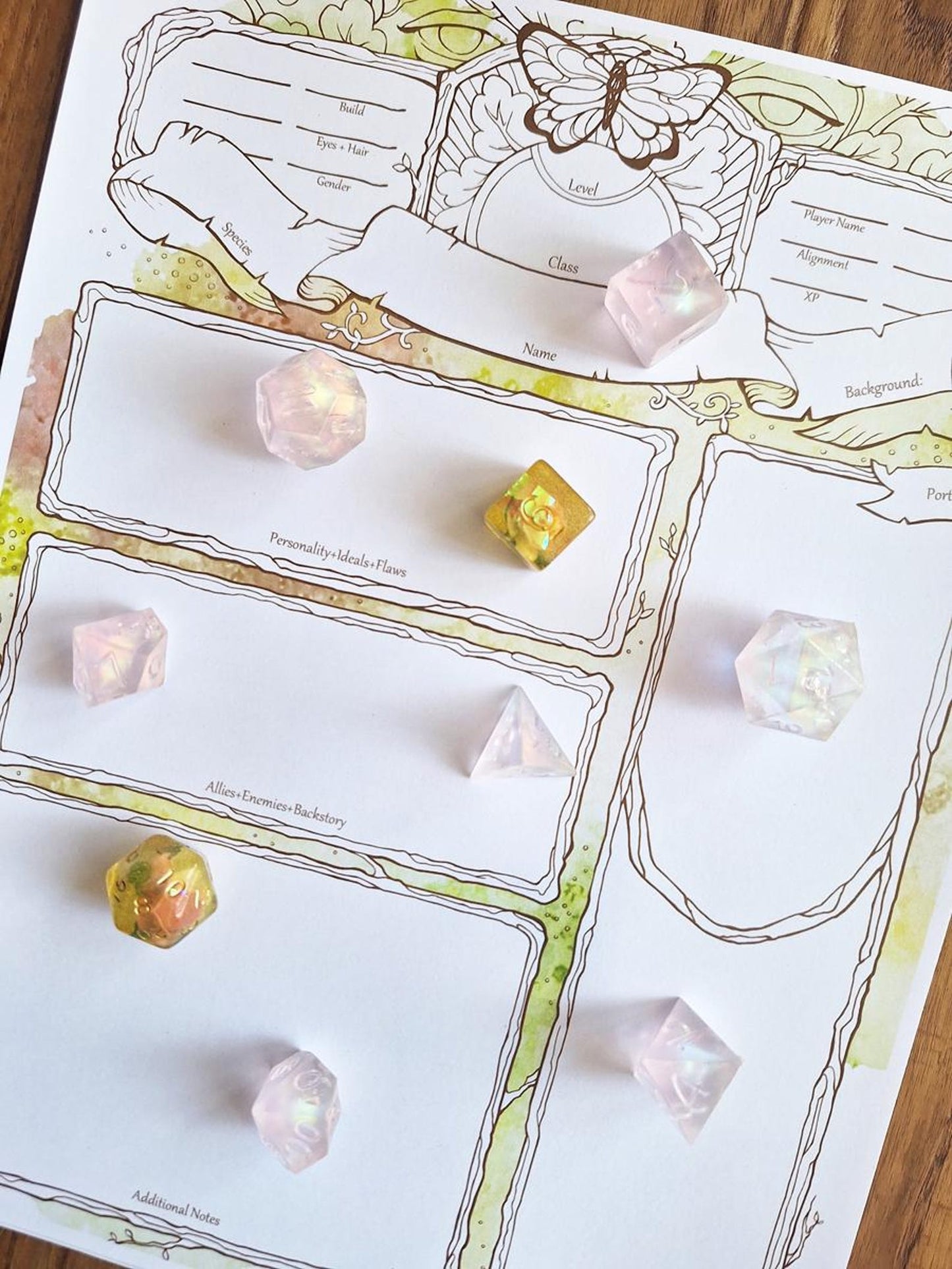 Feywild Character Sheets - D&D 5e + Give away a Mystery Dice Set