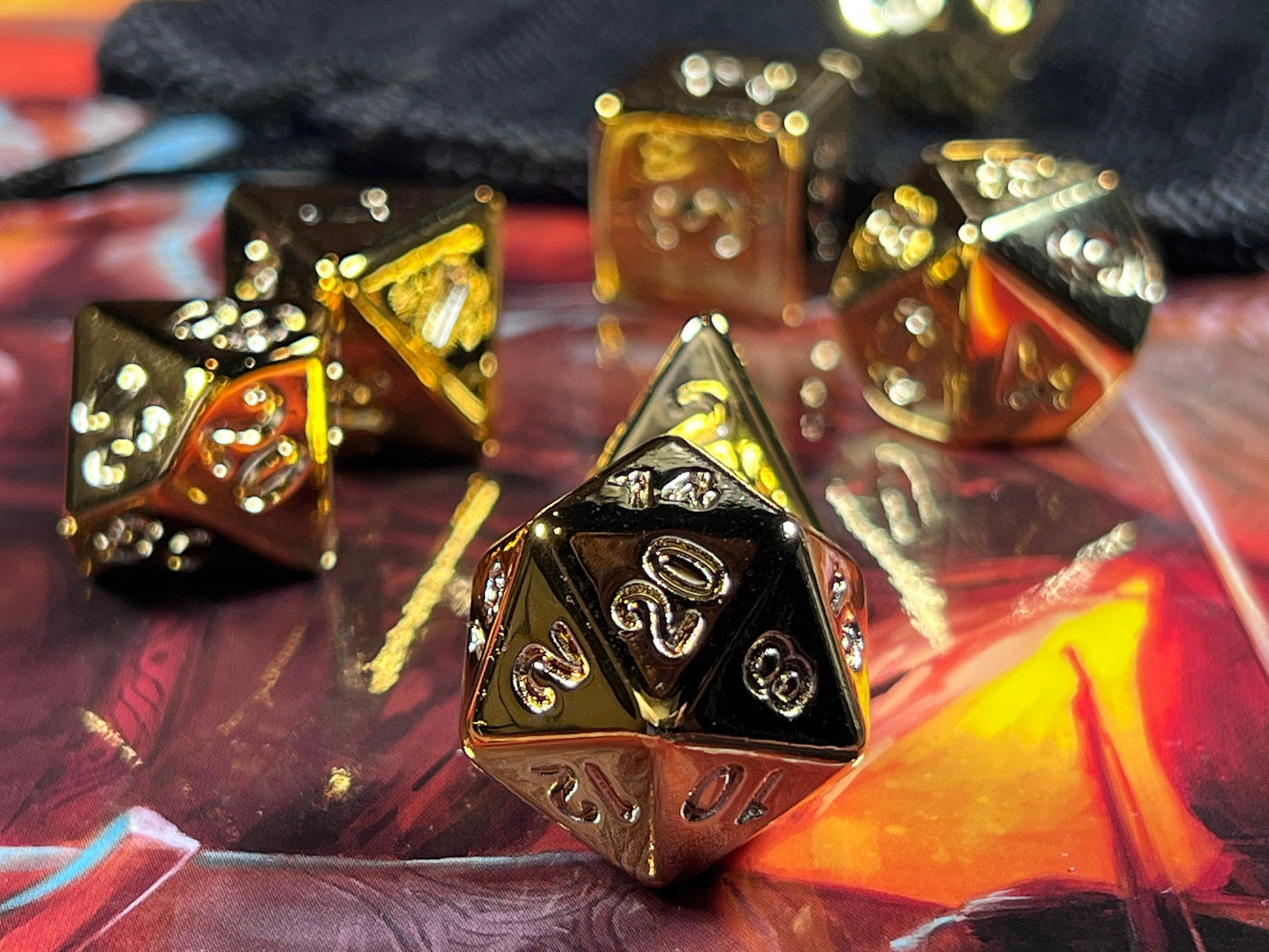 Gold Chrome DnD Dice Set