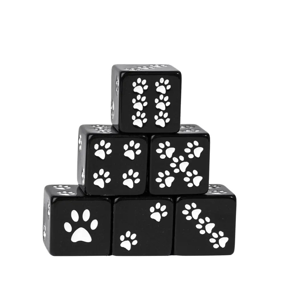 KITTY CAT MESSY PAWPRINT DICE D6