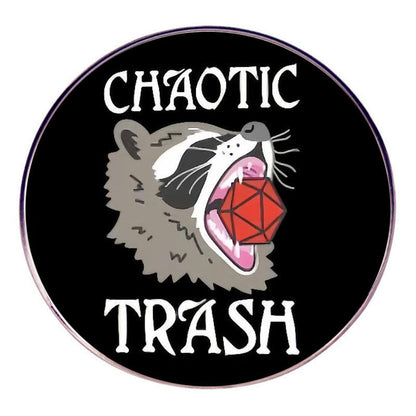 Vintage Chaotic Trash Raccoon With Dice Dungeons & Dragons Pin