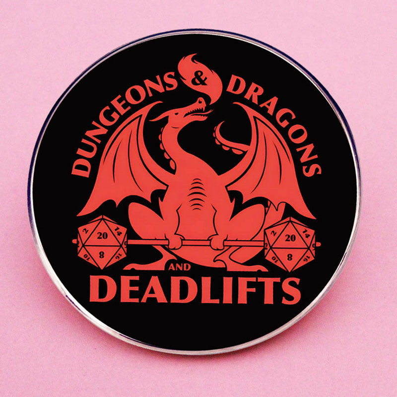 Dungeons and Dragons and Deadlifts Pin