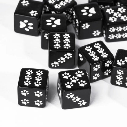 KITTY CAT MESSY PAWPRINT DICE D6