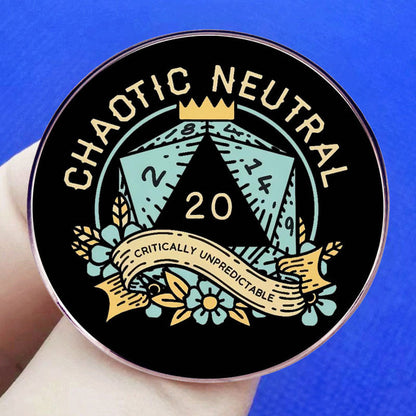 Chaotic Neutral Alignment D20 Pin