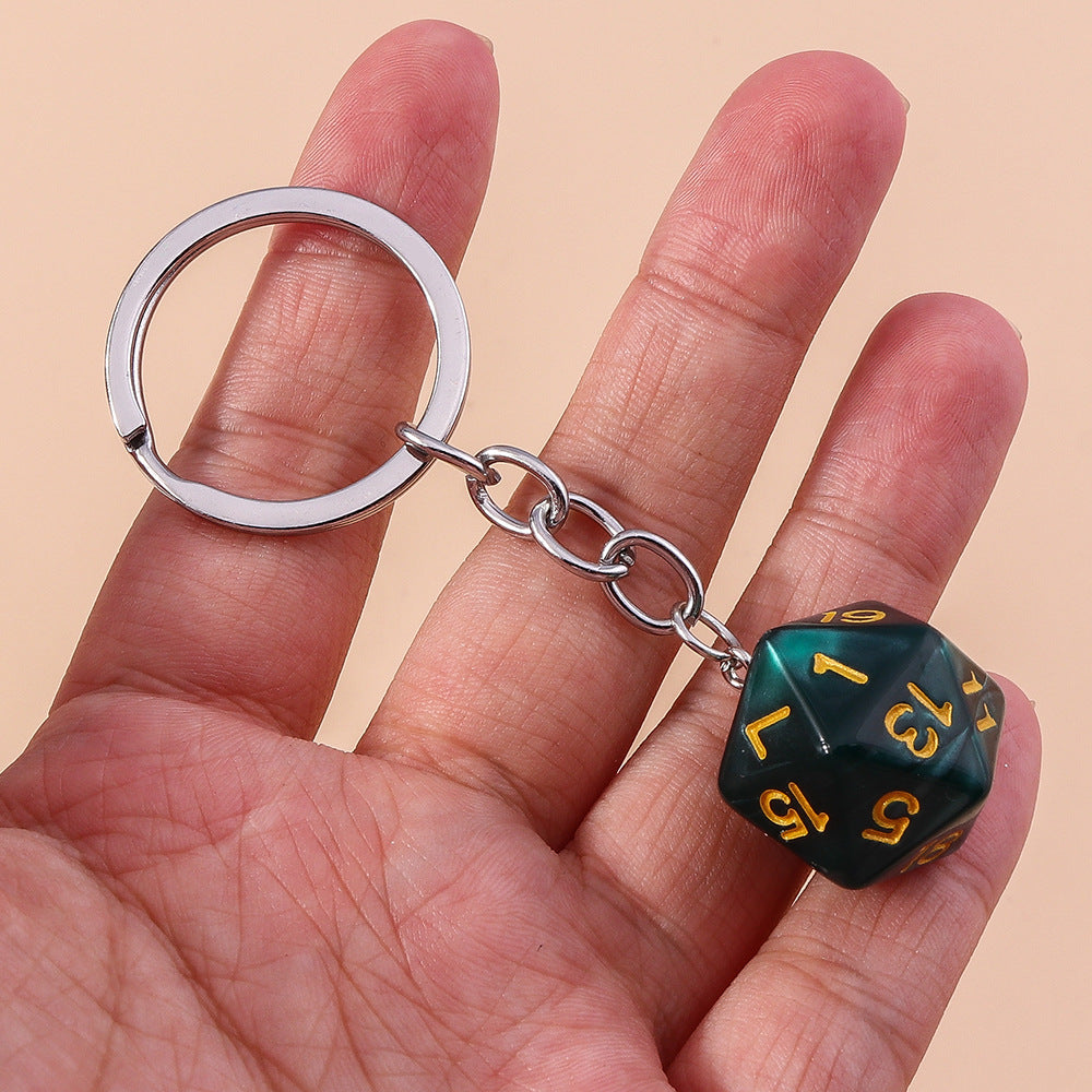 Green Marble Resin keychain D20