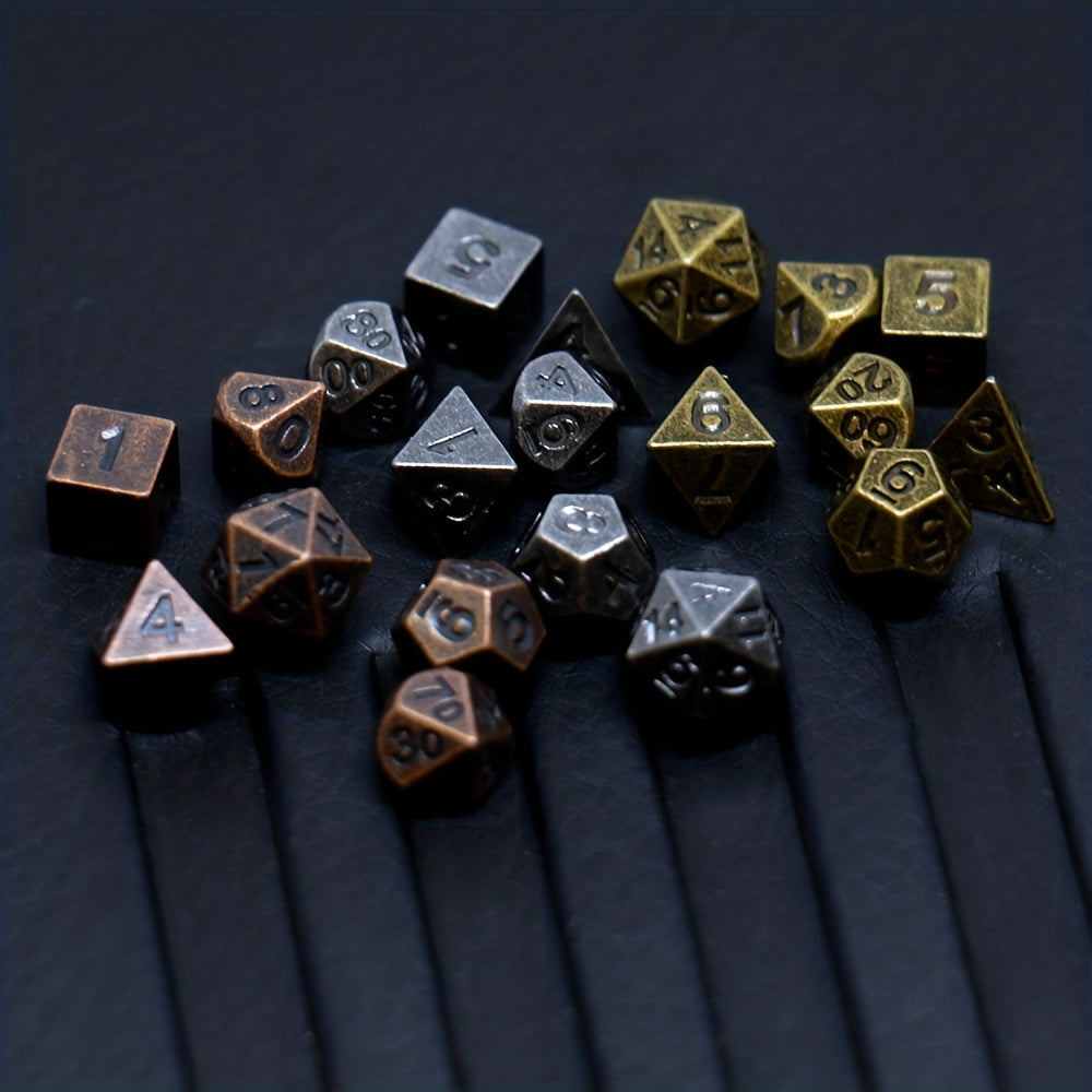 Metal Mini Archaized Board Game Dice Set