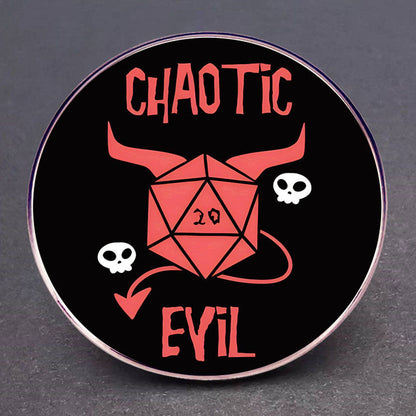 Chaotic Evil D20 Dungeons and Dragons pin