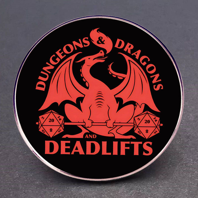 Dungeons and Dragons and Deadlifts Pin