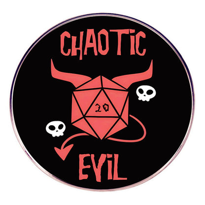 Chaotic Evil D20 Dungeons and Dragons pin