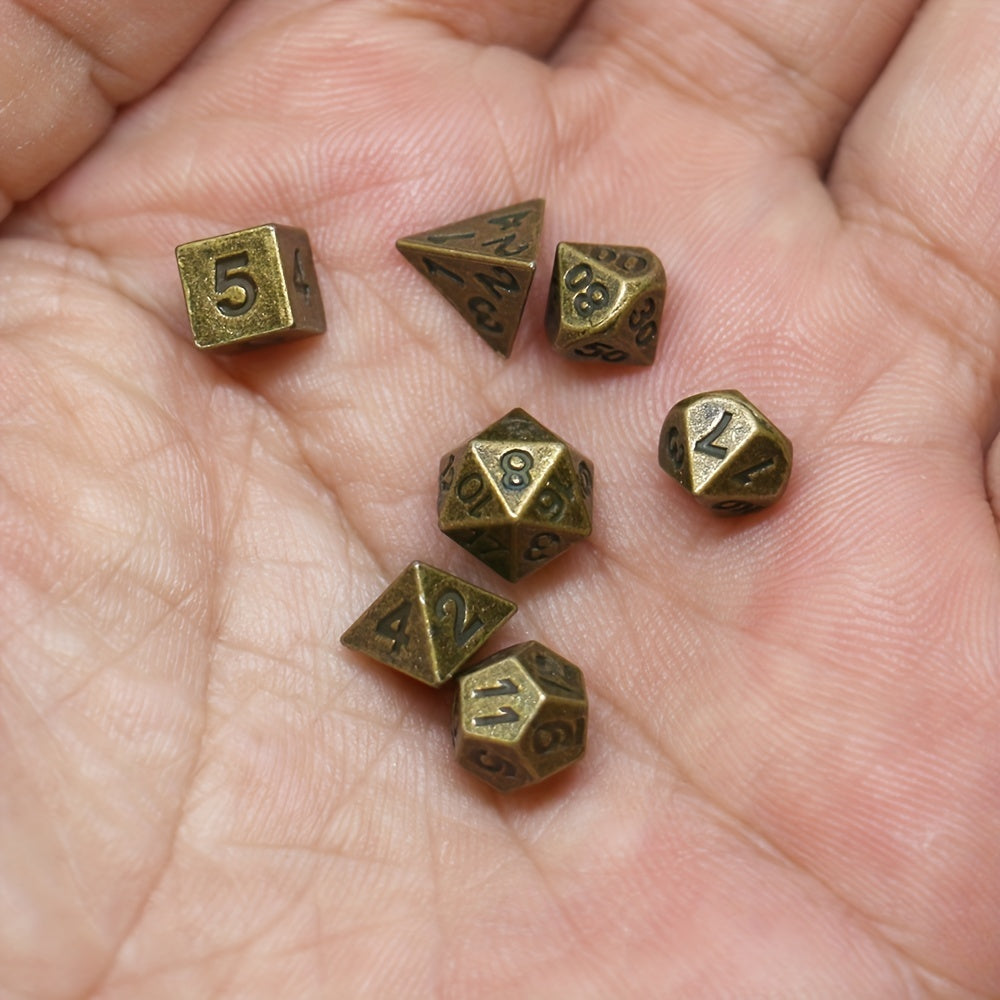 Metal Mini Archaized Board Game Dice Set