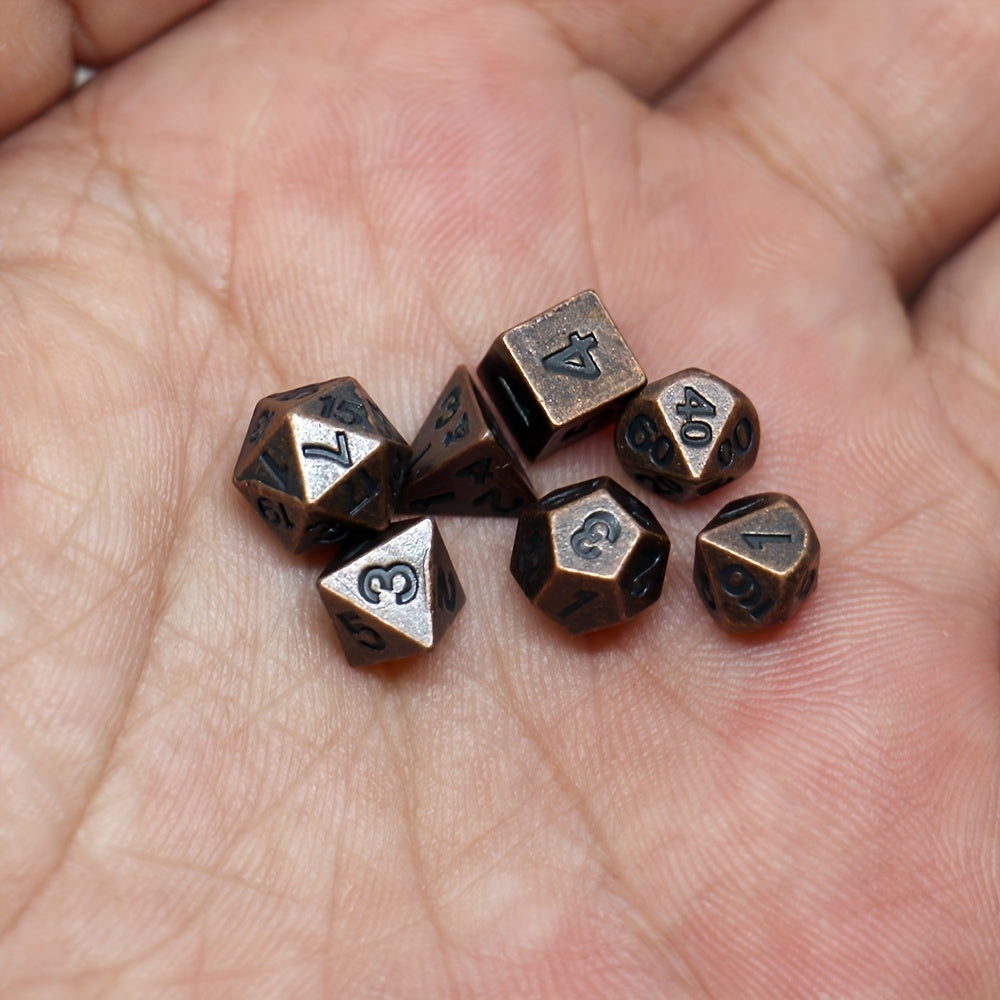 Metal Mini Archaized Board Game Dice Set