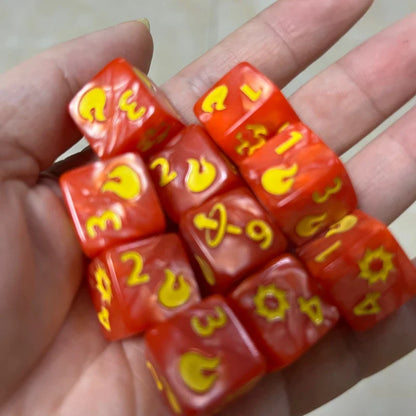 10Pcs/set New Table Game Dice 16MM Pattern Suit Dice