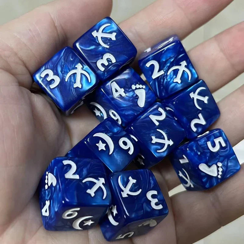 10Pcs/set New Table Game Dice 16MM Pattern Suit Dice