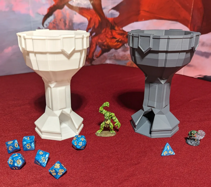 Goblet Dice Tower + Mystery Dice Set (Random Color)