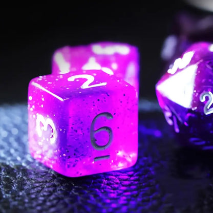 Purple Starry Sky Dice Set