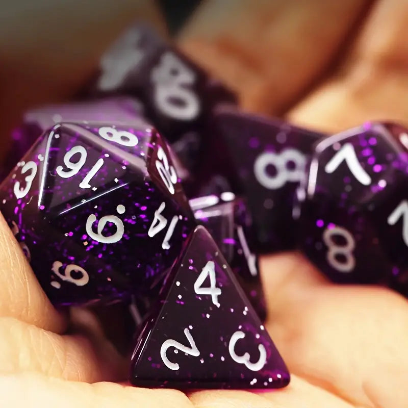 Purple Starry Sky Dice Set