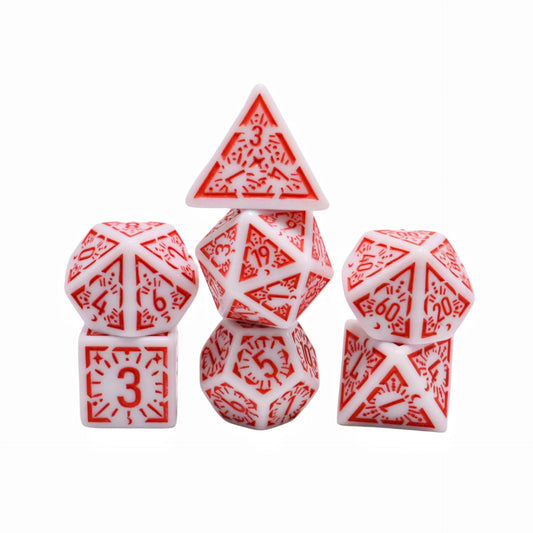 Retro red dice set