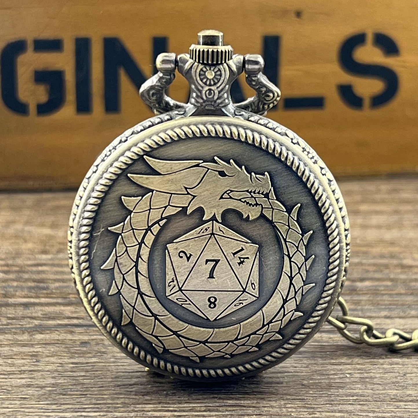 Pocket Watch & Mini Metal Polyhedral Dice Set