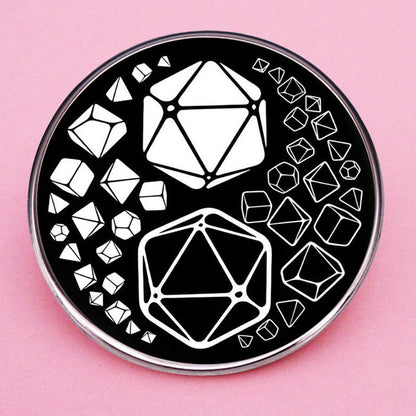 Yin Yang RPG D20 Dice Pin