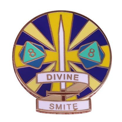 Divine Smite metal enamel pin ttrpg