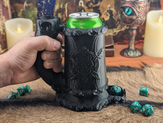 Can Holding Dice Tower Mug + Mystery Dice Set (Random Color)