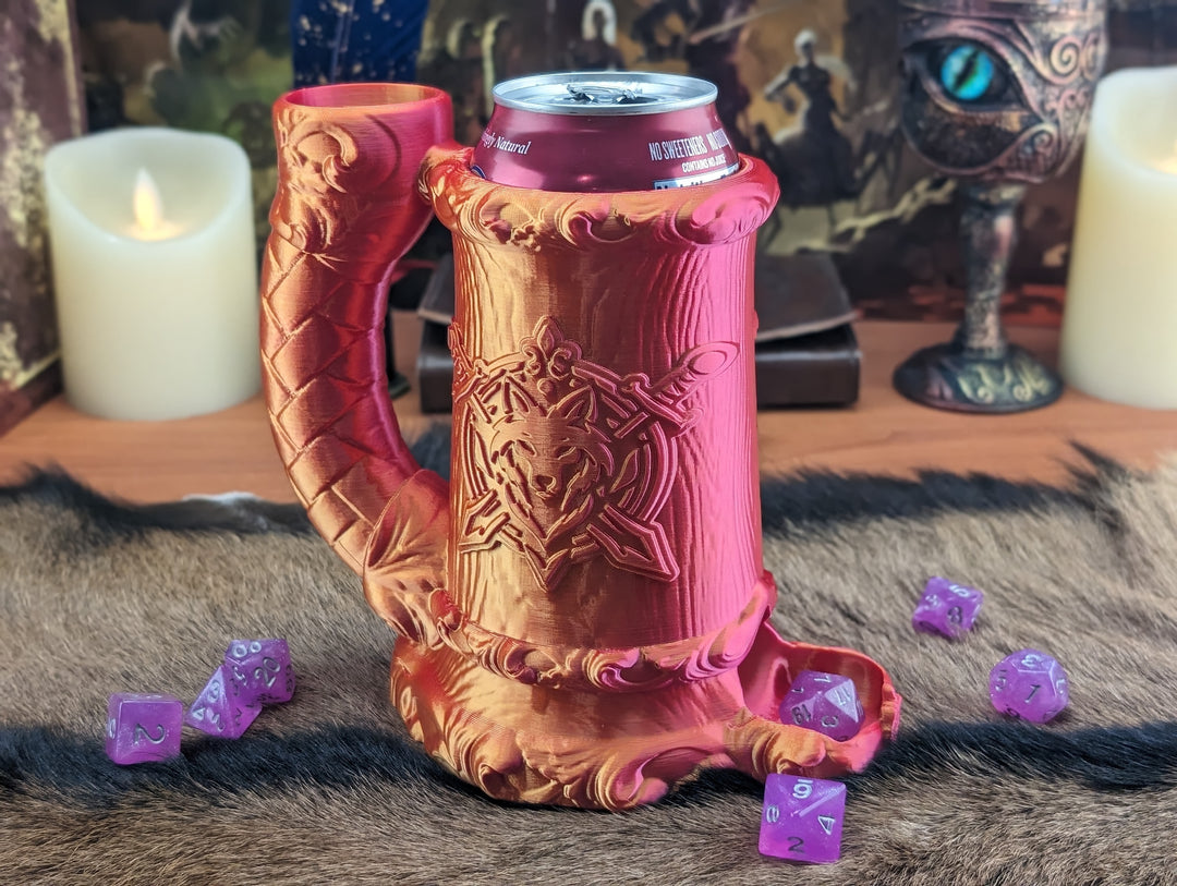 Can Holding Dice Tower Mug + Mystery Dice Set (Random Color)