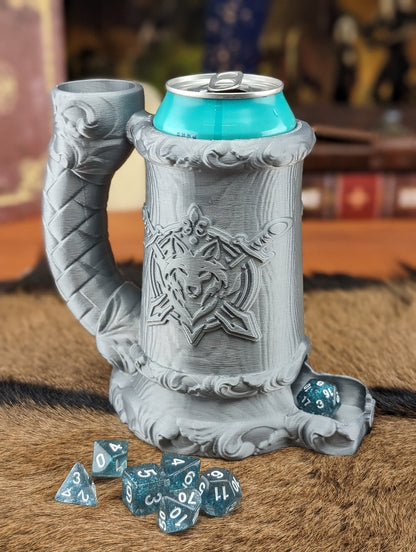 Can Holding Dice Tower Mug + Mystery Dice Set (Random Color)