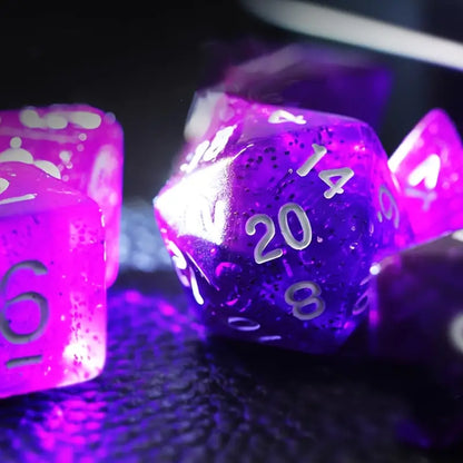 Purple Starry Sky Dice Set