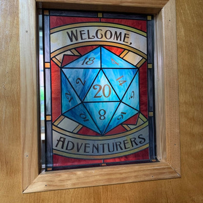 D&D 'Welcome Adventurers' - Icon style Stained Glass window cling