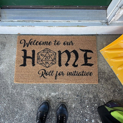 Welcome to our Home D20 Dice Doormat