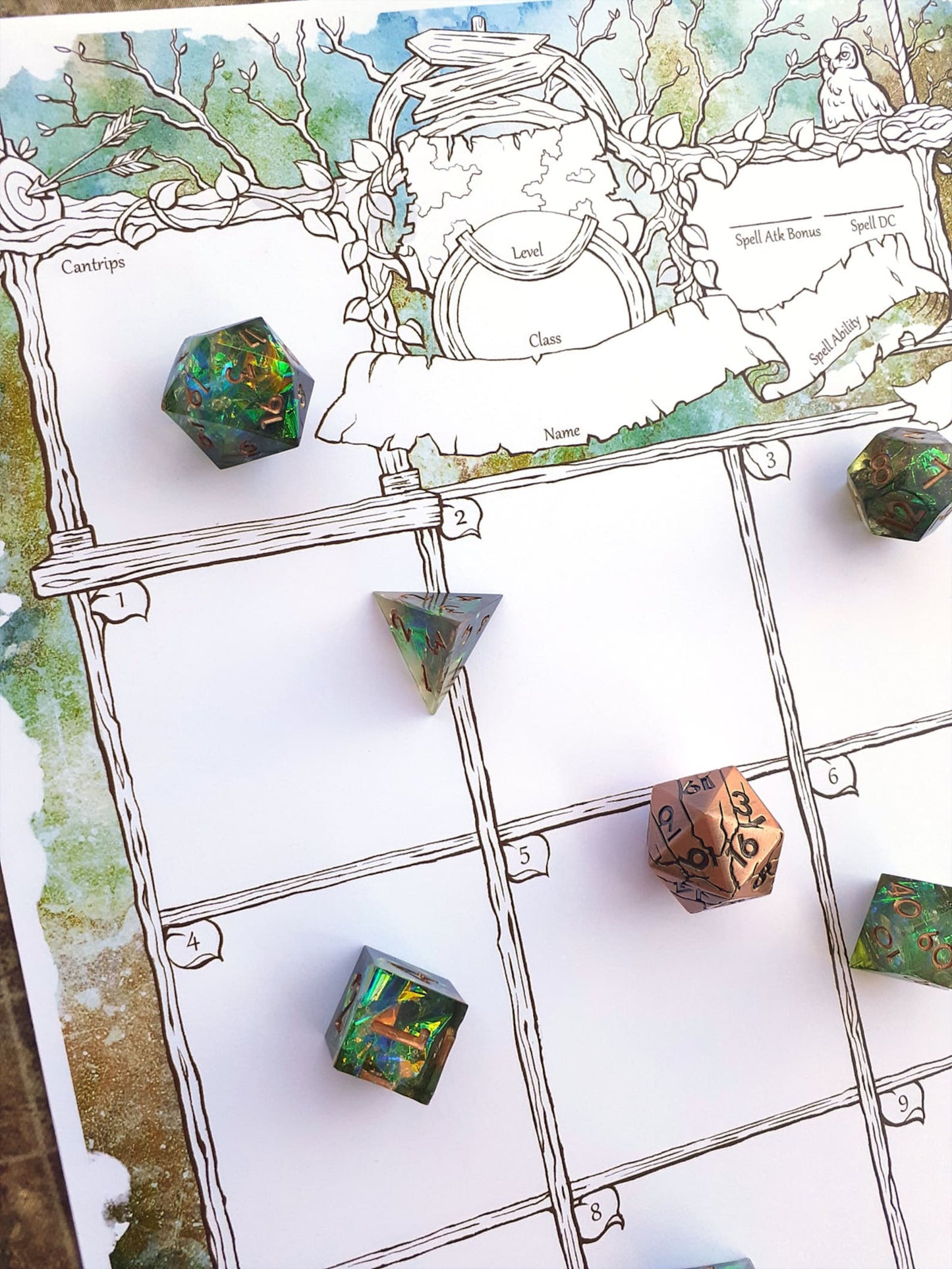 Wanderlust Character Sheets - D&D 5e + Give away a Mystery Dice Set