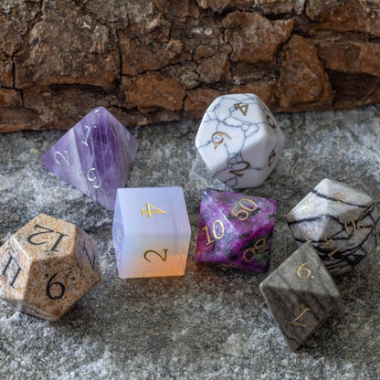 Assorted Stone Dice Set