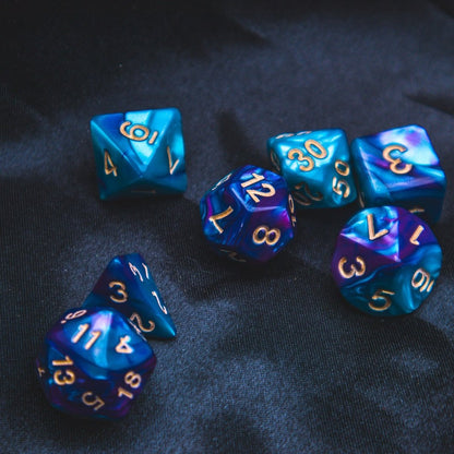 Faerie Fire Polyhedral dice set