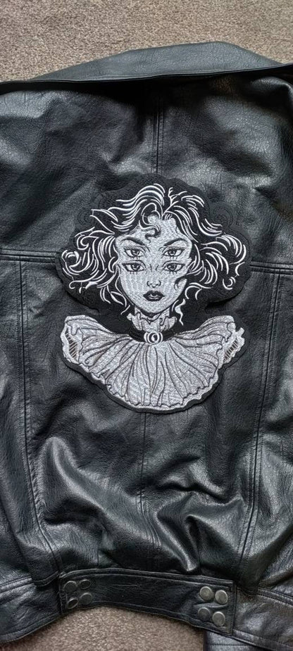 The Queen // Creepy Cute DIY Embroidered Patch Iron Sew On Large Back Woman Gift Horror Craft Badge Aesthetic Punk Metal Applique Gothic UK
