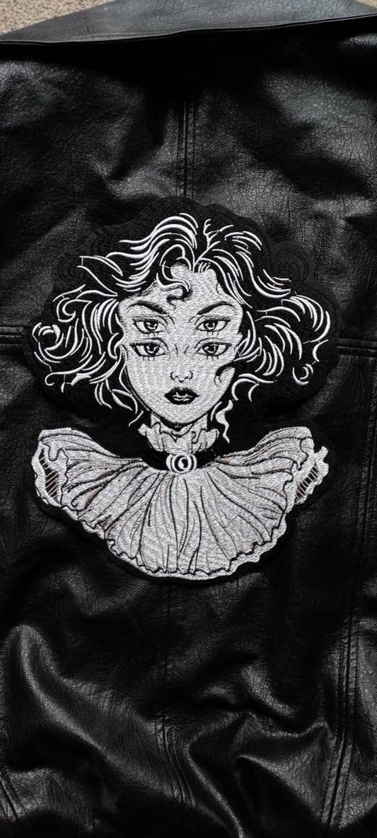 The Queen // Creepy Cute DIY Embroidered Patch Iron Sew On Large Back Woman Gift Horror Craft Badge Aesthetic Punk Metal Applique Gothic UK