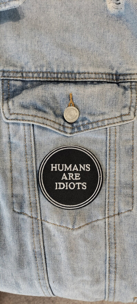 The Human Race // DIY Embroidered Iron Sew On Patch Applique Mental Illness Relatable Craft Gift Idea  Patches For Jackets Meme Funny Humans