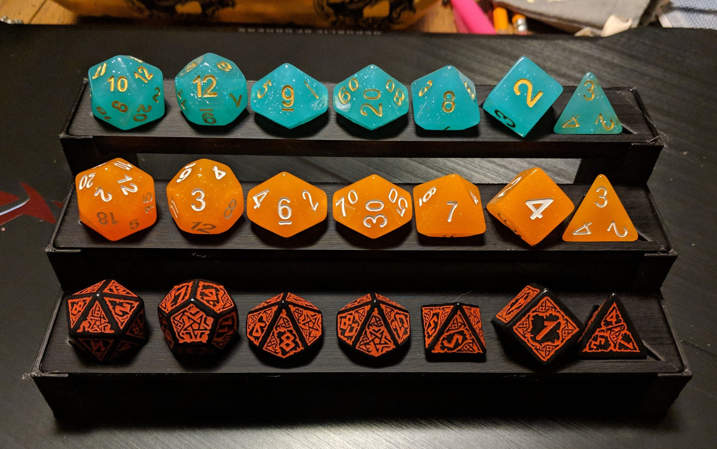 Dice Display Benches for Dice Collectors + Mystery Dice Set