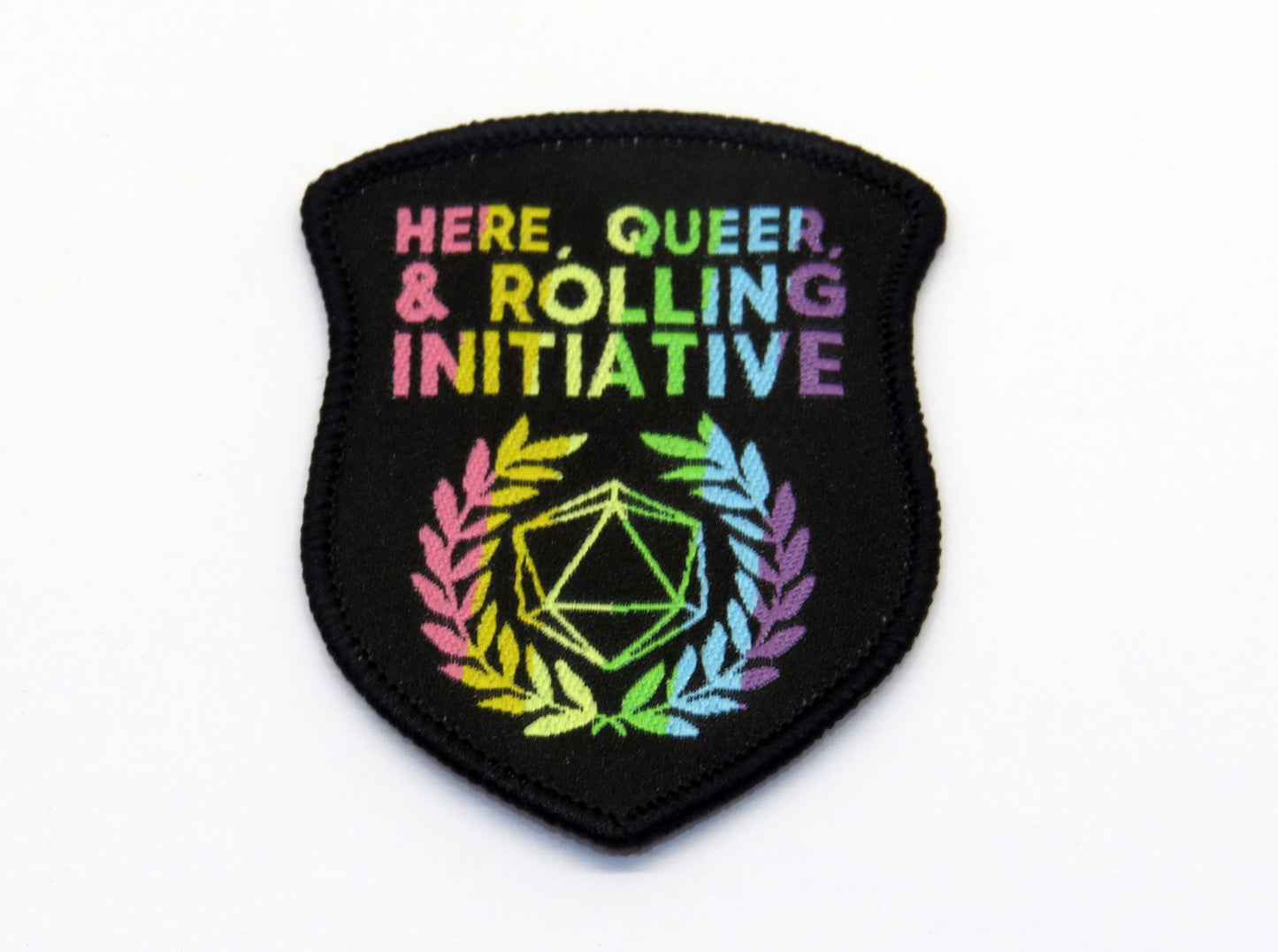 RPG Scouts: Here, Queer, & Rolling Initiative Woven Patch