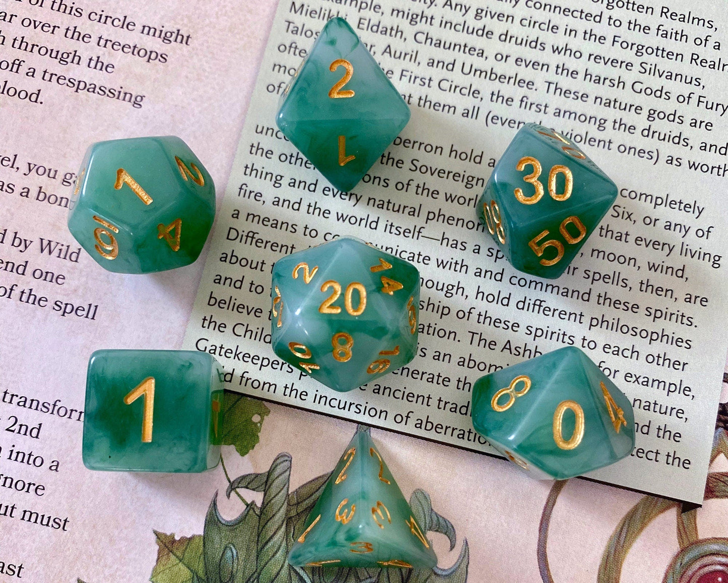 Jade Dragon DnD Dice Set