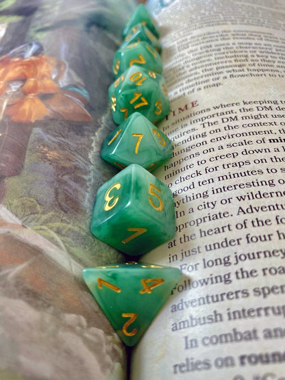 Jade Dragon DnD Dice Set