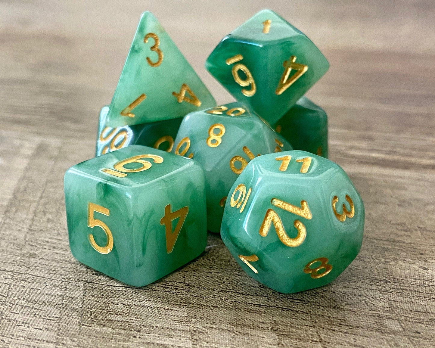 Jade Dragon DnD Dice Set