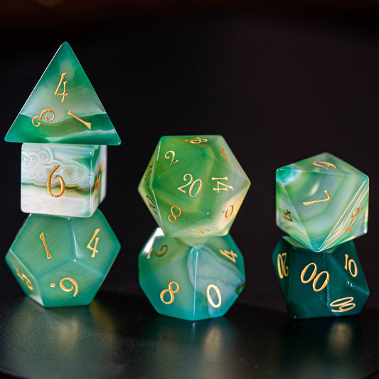 Dnd Green Agate Dice Set