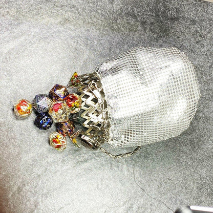 Vintage Style Scaled Gate-top Dice Bag + Mystery Dice Set