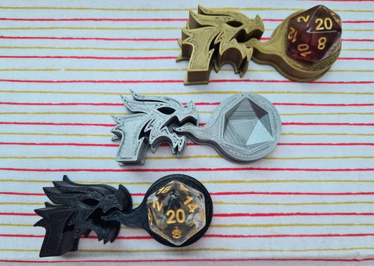 Dragon D20 Holder + Mystery D20 (Random Color)