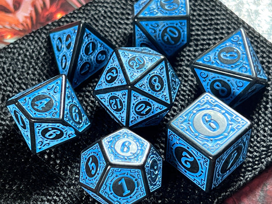 Antique Blue DnD Dice Set