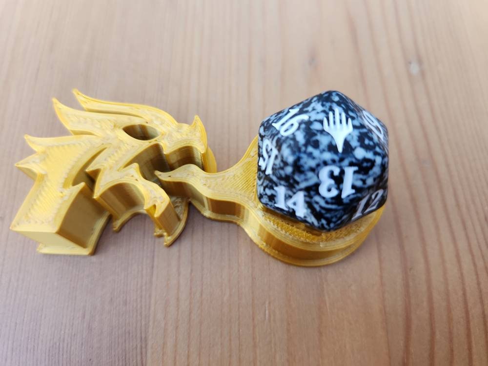 Dragon D20 Holder + Mystery D20 (Random Color)