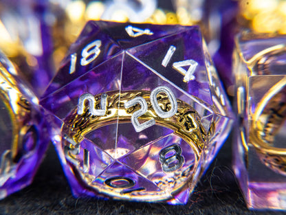 Purple Ring Resin DnD Dice