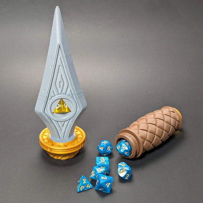 Dice Dagger tabletop game accessory + Mystery Dice (Random Color)