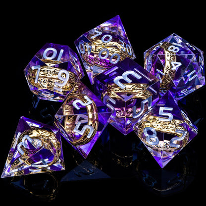 Purple Ring Resin DnD Dice