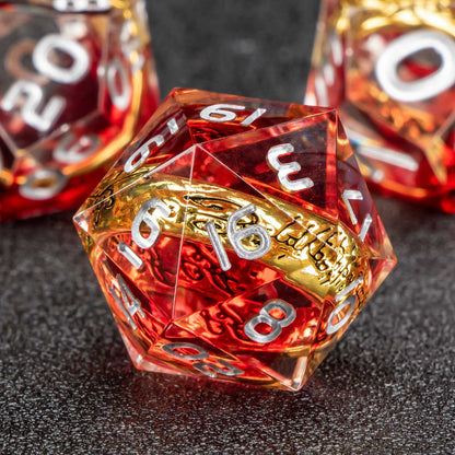 Red Ring Resin DnD Dice